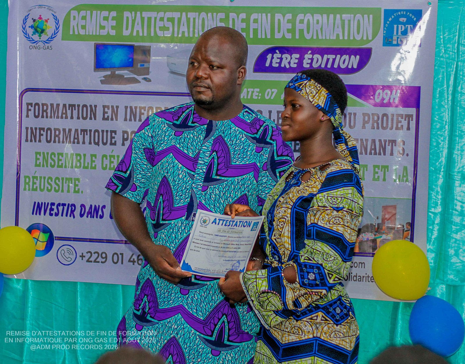 Projet Informatique Pour Tous — Cérémonie de remise des attestations aux lauréats de la 1ʳᵉ édition